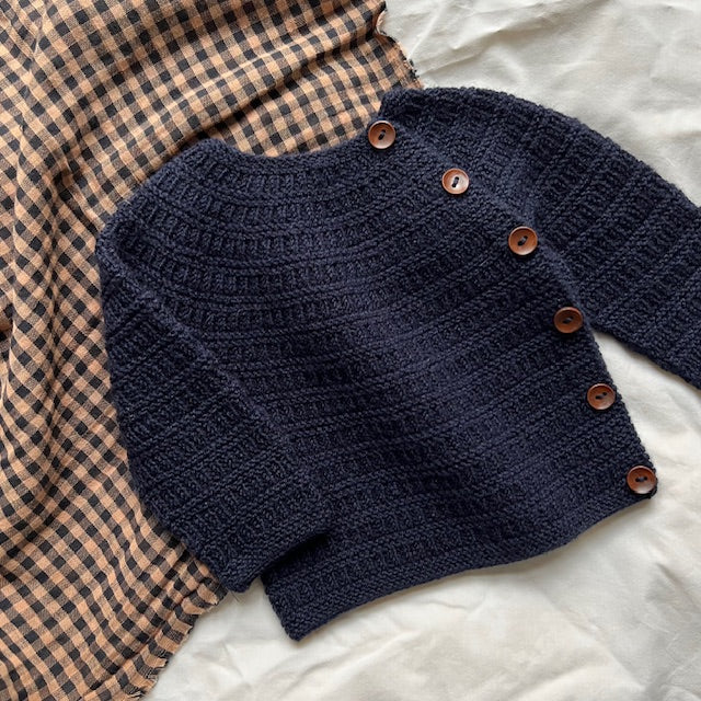 Sorgenfri foldover jacket Light knitting pattern - newborn to 12